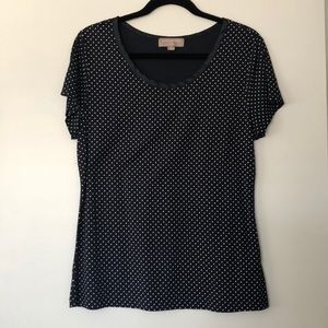 Blue polka dot shirt